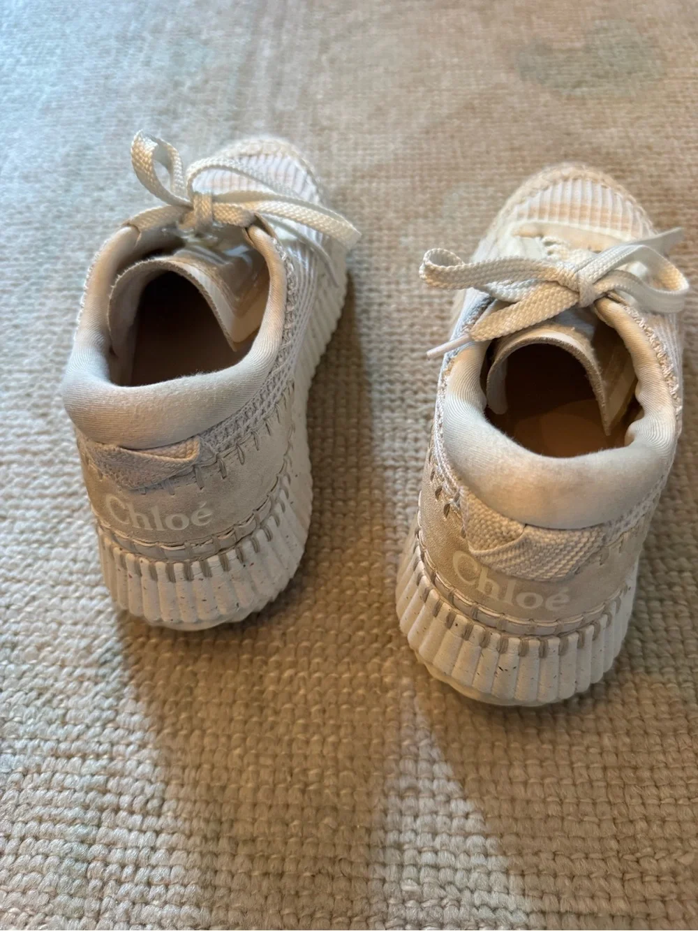Chloe Nama Cream Sneakers | Size 38